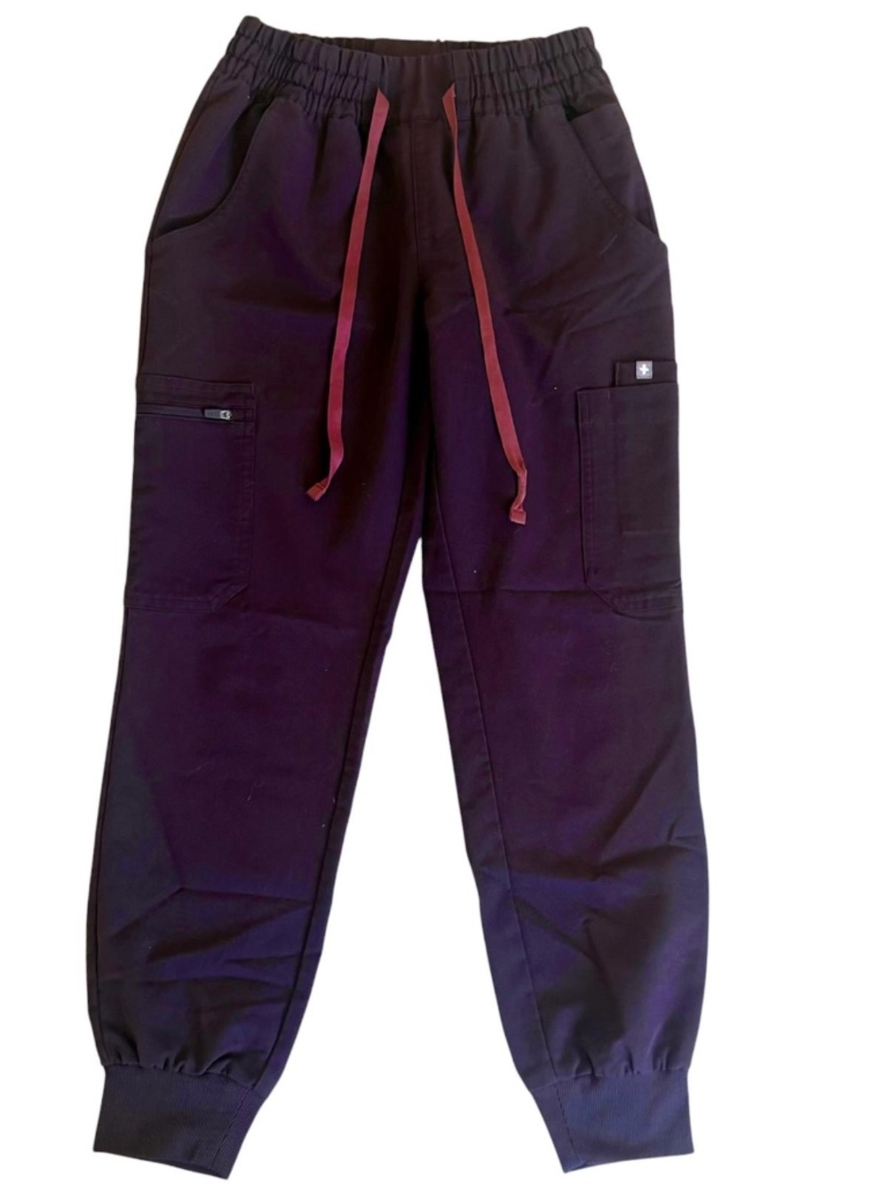 FIGS Technical Collection Burgundy Cargo Scrub Joggers XXS Petite